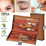 10-Piece: Pedicure, Manicure and Grooming Kit with Leather Case Beauty & Personal Care - Tophatter Daily Deals