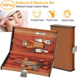 10-Piece: Pedicure, Manicure and Grooming Kit with Leather Case Beauty & Personal Care - Tophatter Daily Deals