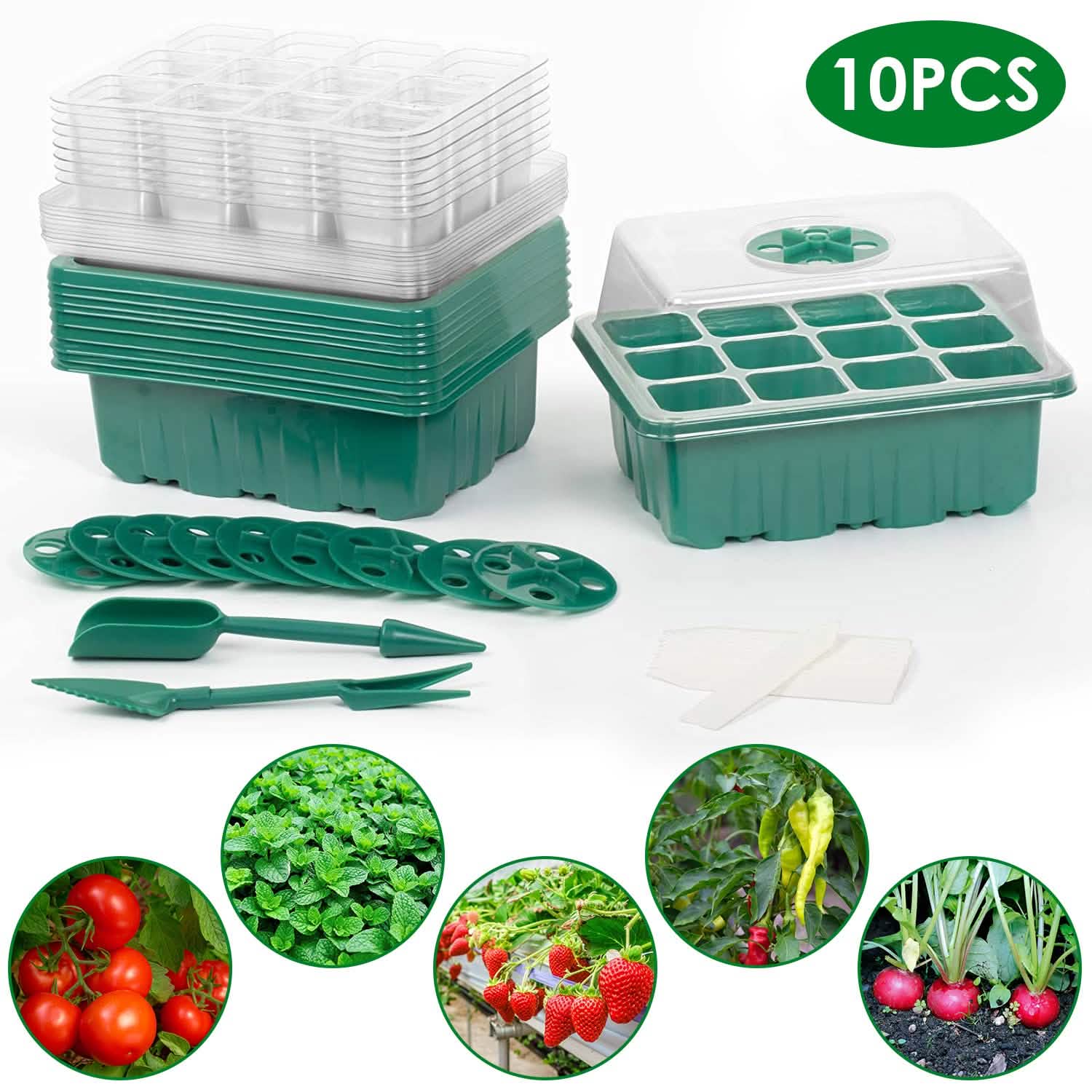 10-Piece: Reusable Seed Starter Tray Kit Garden & Patio - Tophatter Daily Deals