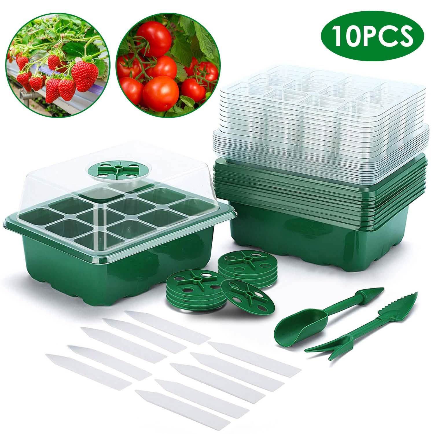10-Piece: Reusable Seed Starter Tray Kit Garden & Patio - Tophatter Daily Deals