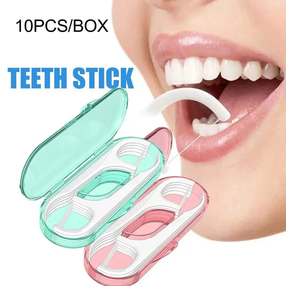 10-Piece Set: Dental Floss Travel Case-Floss Pick Beauty & Personal Care - Tophatter Daily Deals