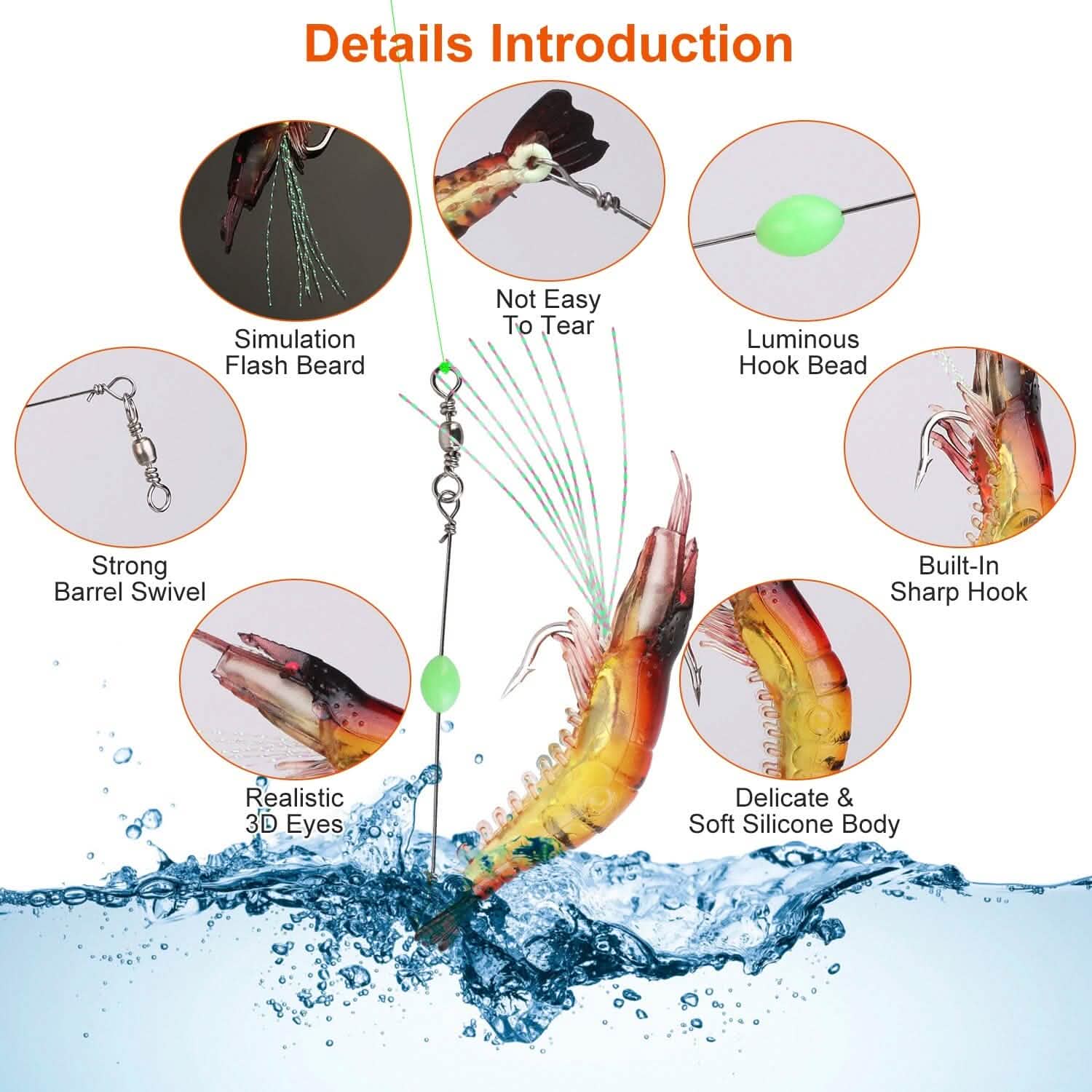 10-Piece: Silicon Shrimp Bait Set Outdoor Recreation - Tophatter Daily Deals