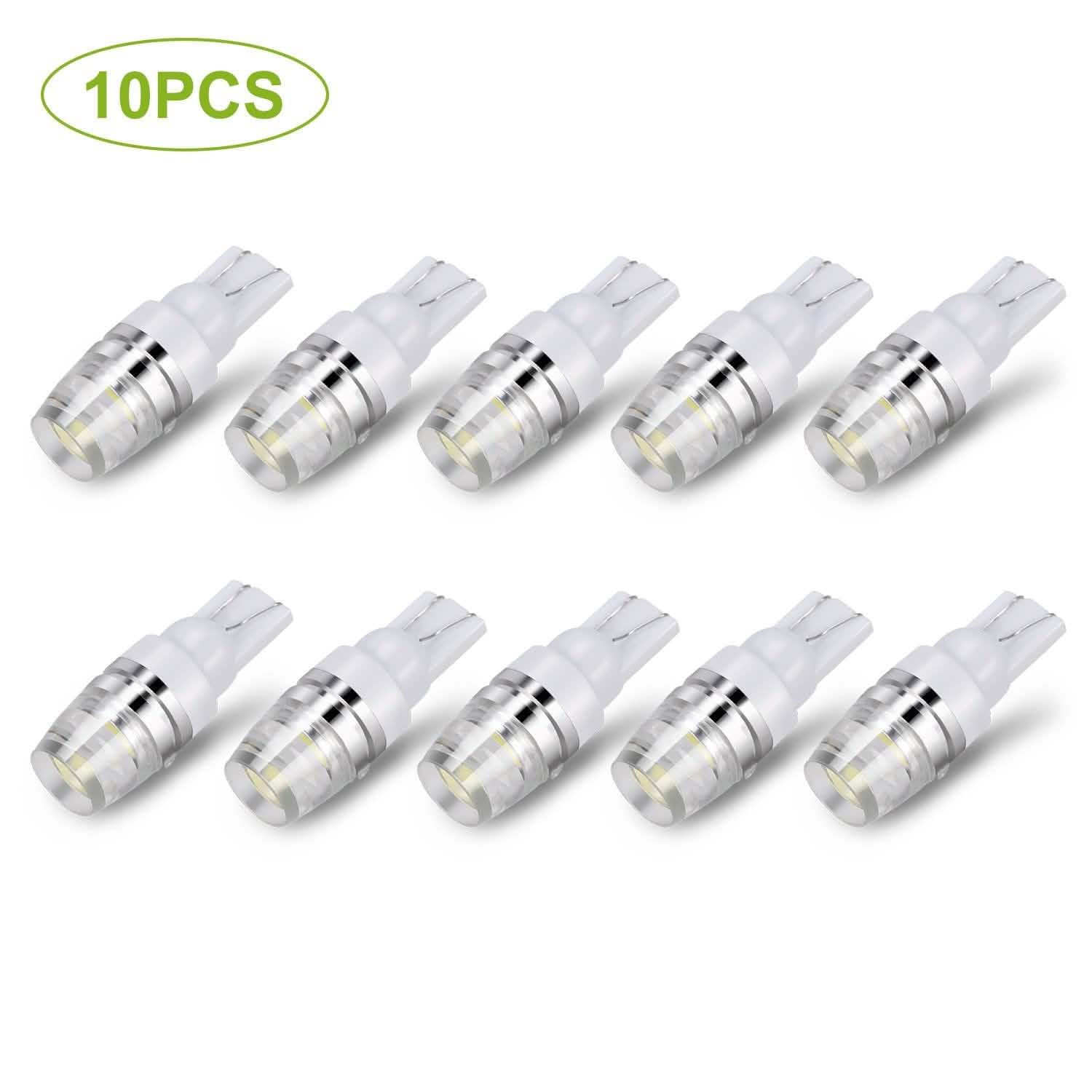 10-Piece: Xenon White Wedge Base LED Bulbs Automotive - Tophatter Daily Deals