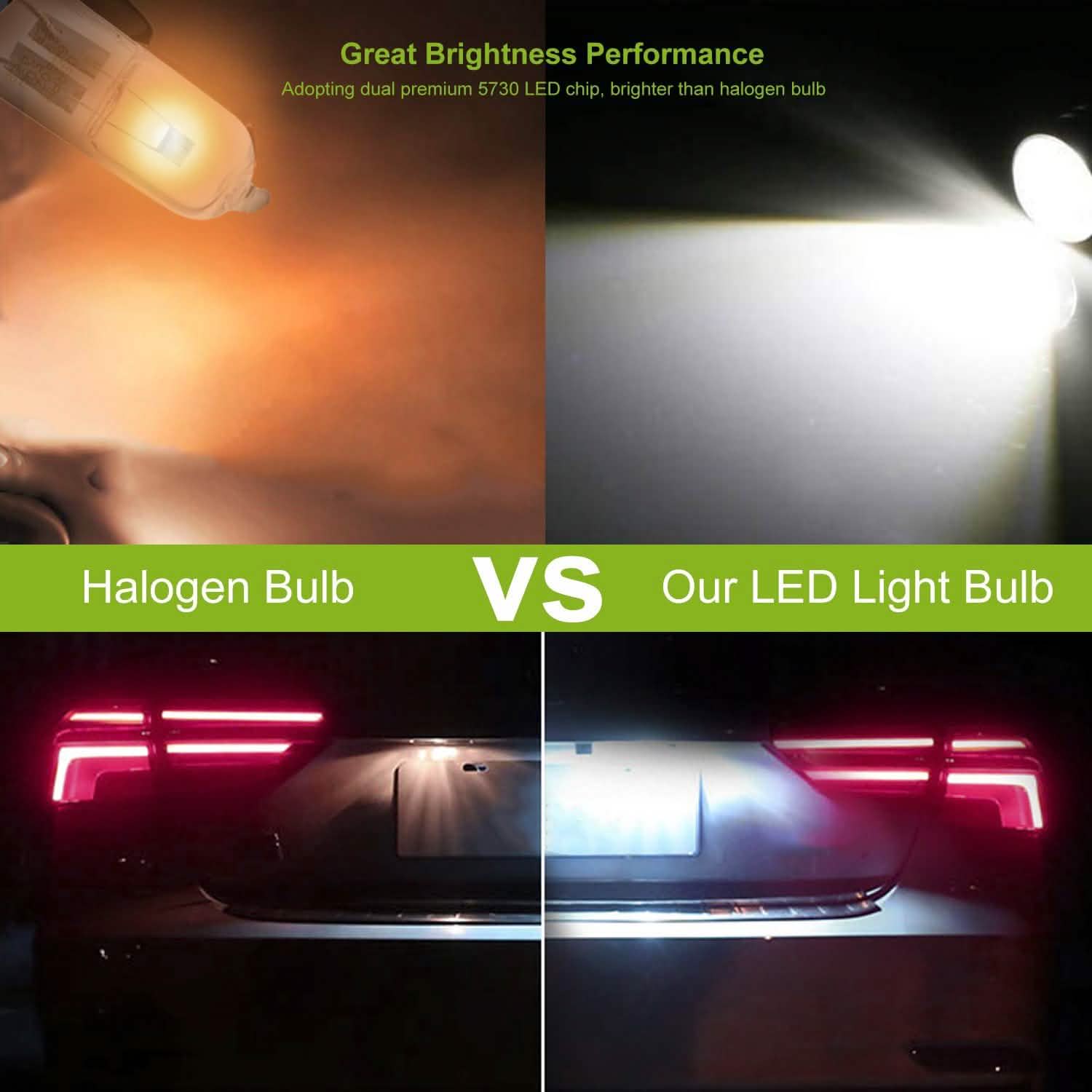 10-Piece: Xenon White Wedge Base LED Bulbs Automotive - Tophatter Daily Deals