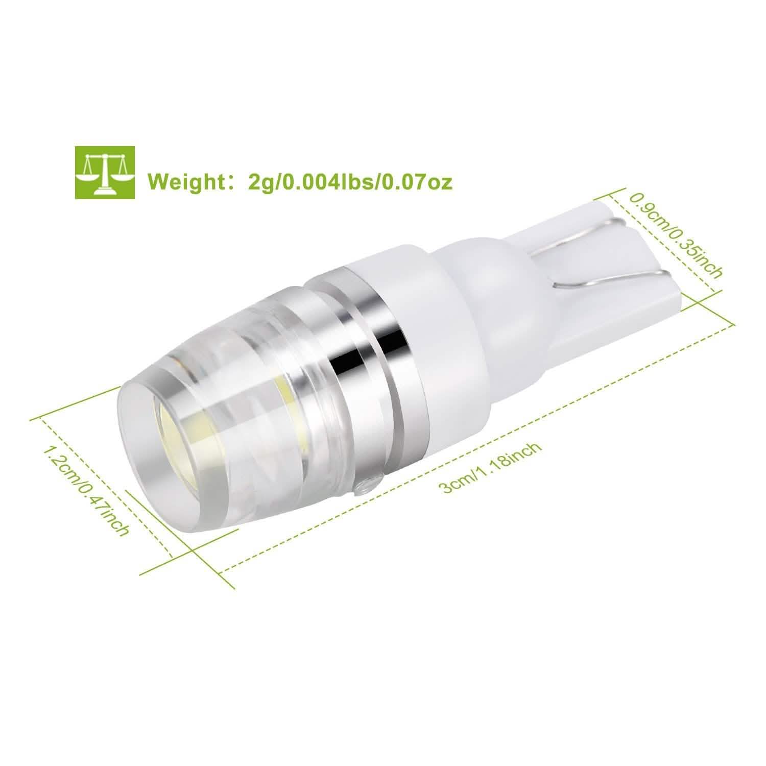 10-Piece: Xenon White Wedge Base LED Bulbs Automotive - Tophatter Daily Deals