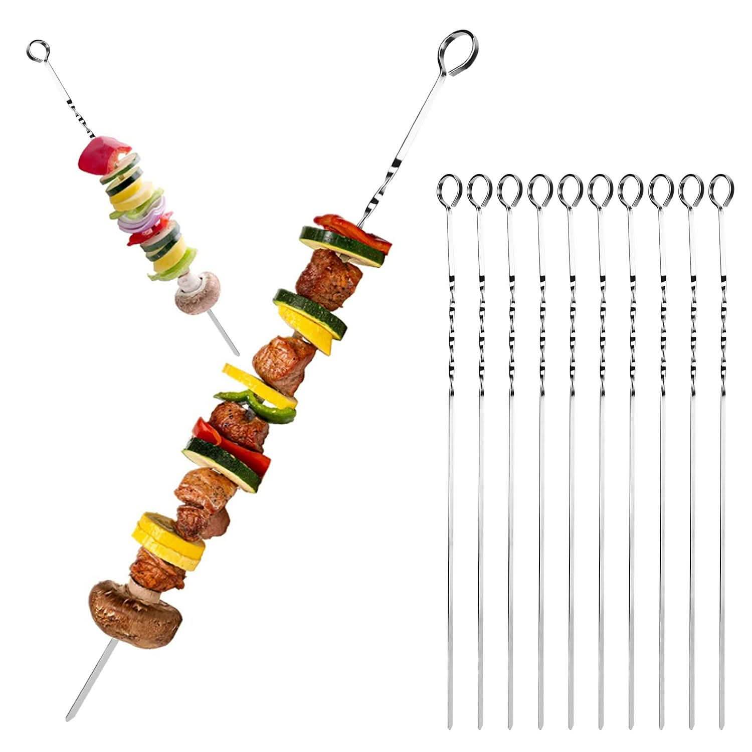10-Pieces: 16" BBQ Skewers Kitchen Tools & Gadgets - Tophatter Daily Deals