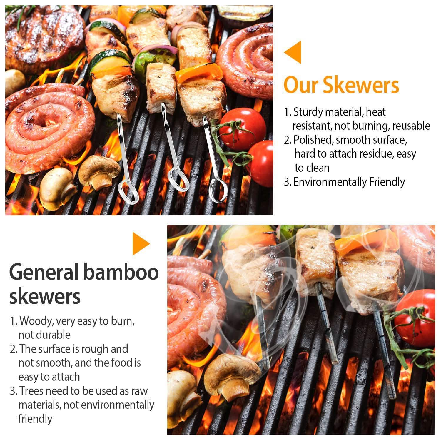 10-Pieces: 16" BBQ Skewers Kitchen Tools & Gadgets - Tophatter Daily Deals