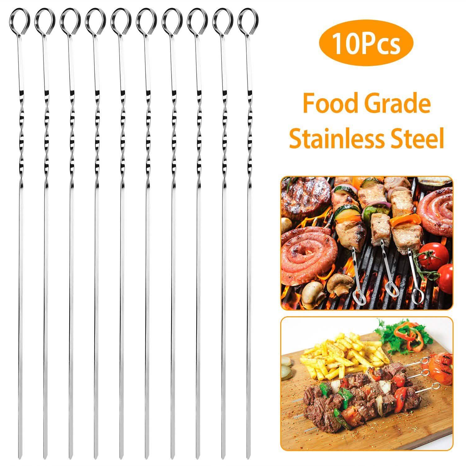 10-Pieces: 16" BBQ Skewers Kitchen Tools & Gadgets - Tophatter Daily Deals