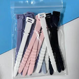 10-Pieces: 4.5 Inch Reusable Wire Ties Cord Organizer Straps Elastic Silicone Cord Organizer Black White Purple Blue Pink School, Office & Art Supplies - Tophatter Daily Deals