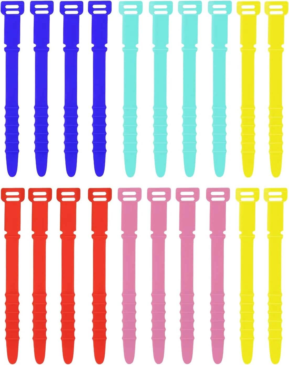 10-Pieces: 4.5 Inch Reusable Wire Ties Cord Organizer Straps Elastic Silicone Cord Organizer School, Office & Art Supplies - Tophatter Daily Deals
