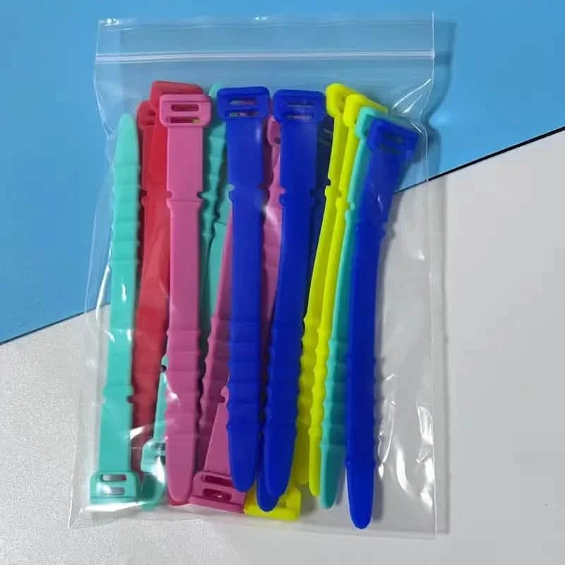 10-Pieces: 4.5 Inch Reusable Wire Ties Cord Organizer Straps Elastic Silicone Cord Organizer Rose Red Dark Blue Yellow Green Red School, Office & Art Supplies - Tophatter Daily Deals