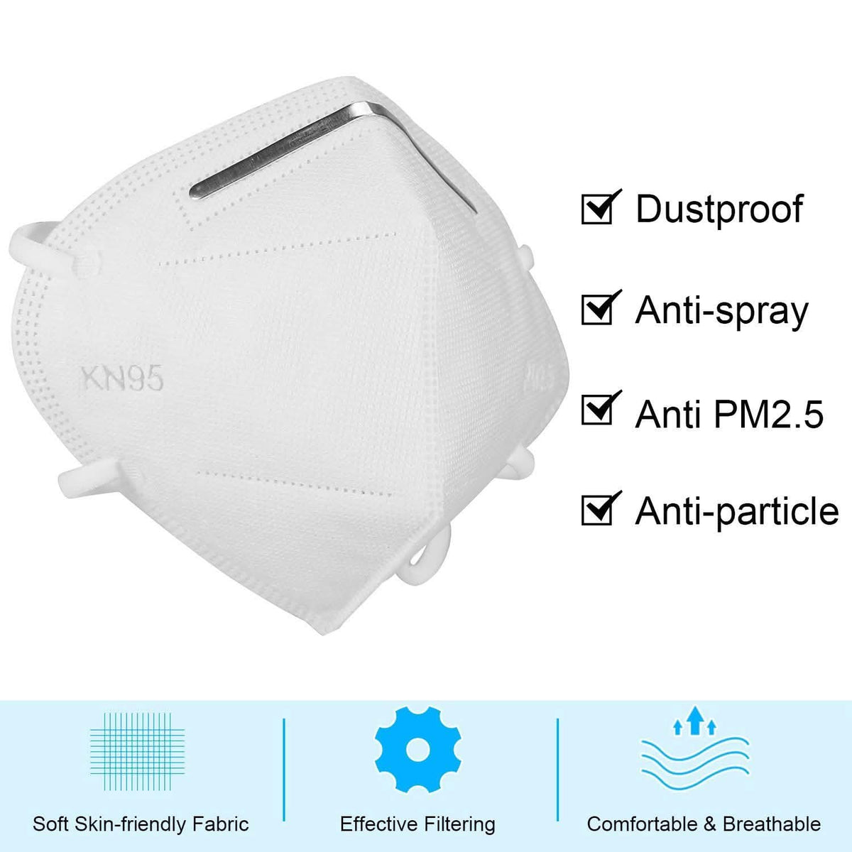 10-Pieces: Disposable KN95 Mask FFP Face Masks & PPE - Tophatter Daily Deals