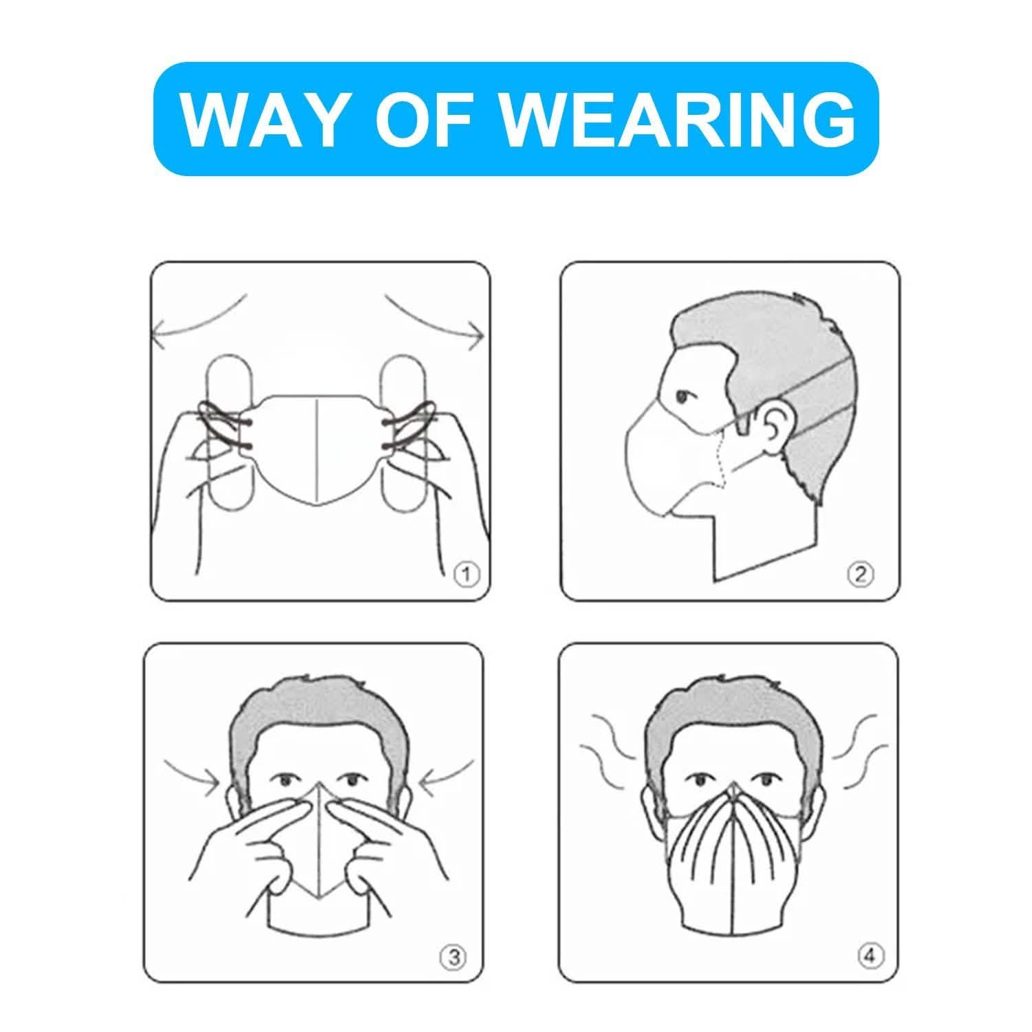 10-Pieces: Disposable KN95 Mask FFP Face Masks & PPE - Tophatter Daily Deals