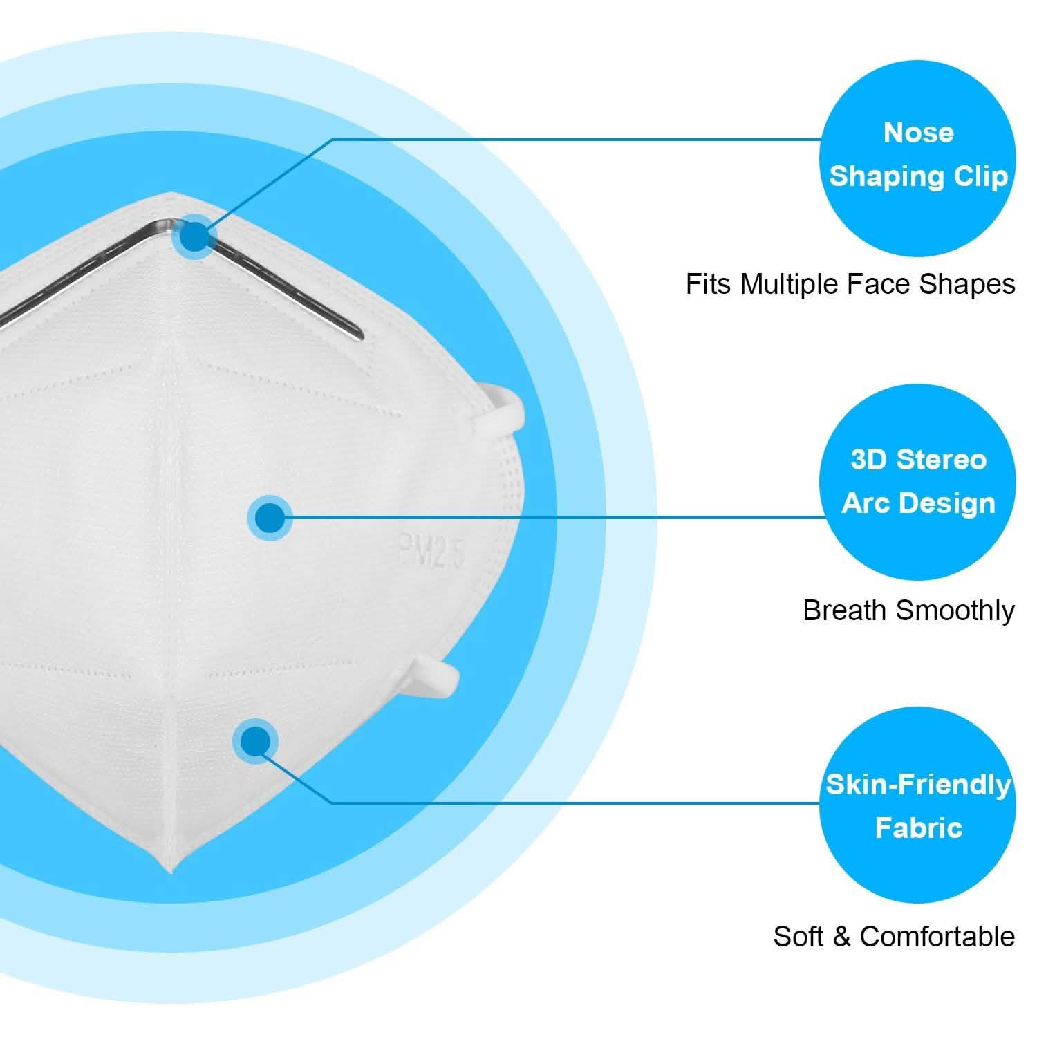 10-Pieces: Disposable KN95 Mask FFP Face Masks & PPE - Tophatter Daily Deals