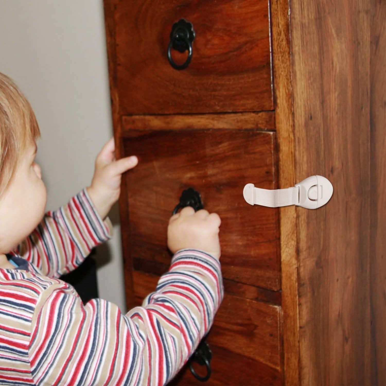 10-Pieces: Kids Safety Locks with 5 Furniture Corner Protectors Baby Gear - Tophatter Daily Deals