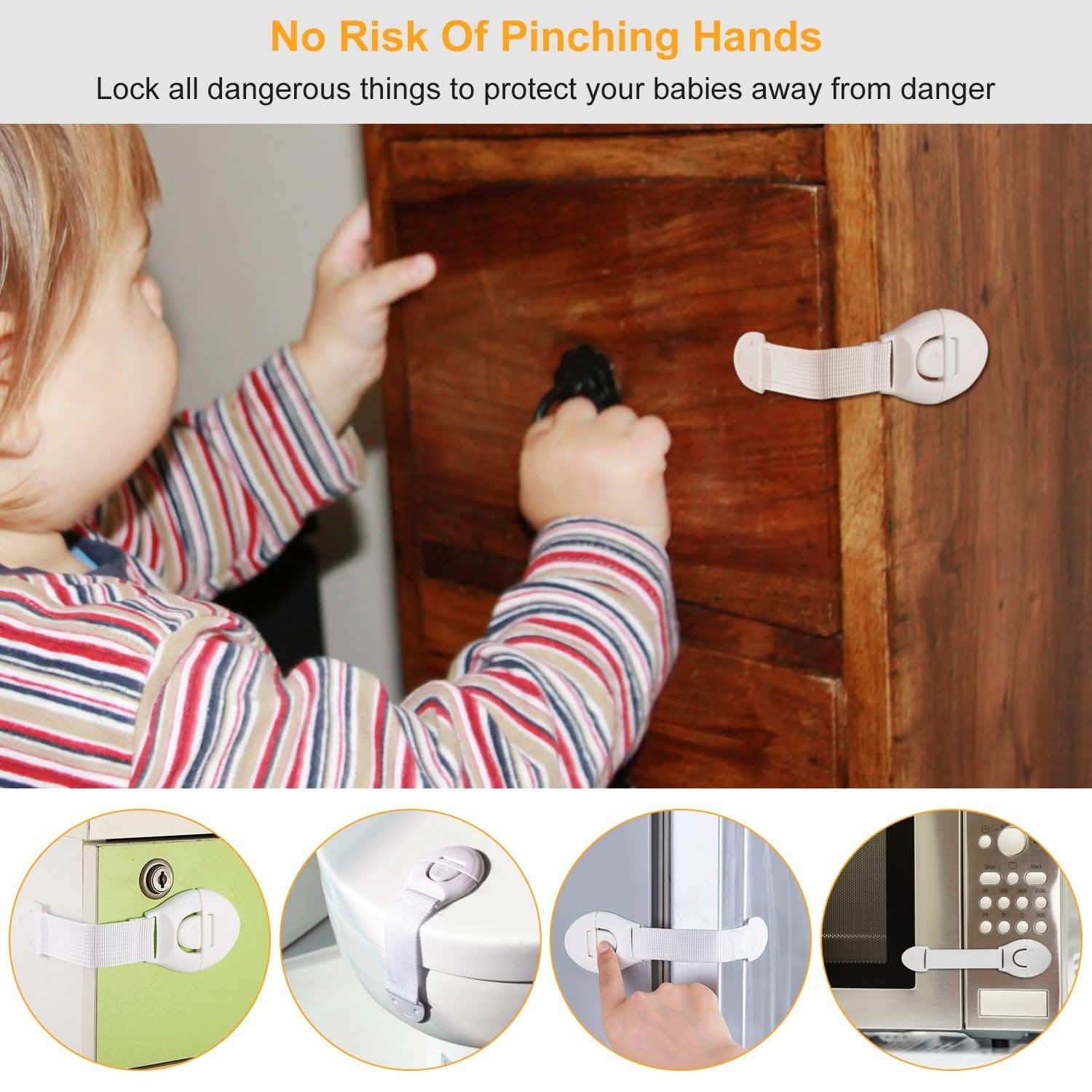 10-Pieces: Kids Safety Locks with 5 Furniture Corner Protectors Baby Gear - Tophatter Daily Deals