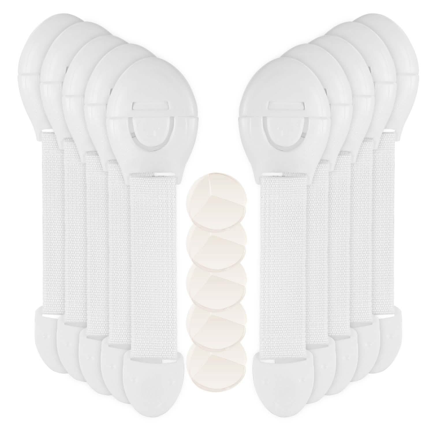 10-Pieces: Kids Safety Locks with 5 Furniture Corner Protectors Baby Gear - Tophatter Daily Deals