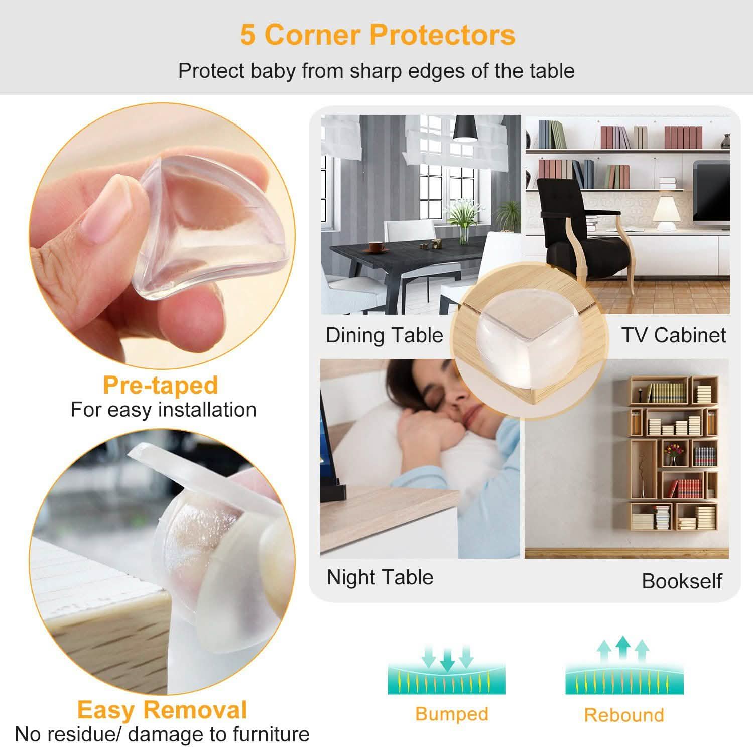 10-Pieces: Kids Safety Locks with 5 Furniture Corner Protectors Baby Gear - Tophatter Daily Deals