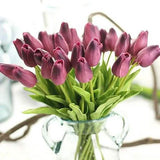 10-Pieces: PU Modern Style Bouquet Tabletop Flower Bouquet Purple Furniture & Decor - Tophatter Daily Deals