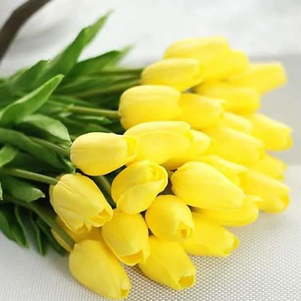 10-Pieces: PU Modern Style Bouquet Tabletop Flower Bouquet Yellow Furniture & Decor - Tophatter Daily Deals