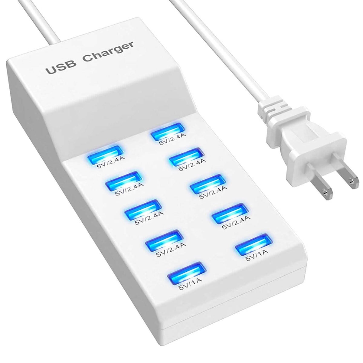 10-Ports 50W USB Wall Fast Charging Power Adapter Mobile Accessories - Tophatter Daily Deals