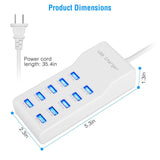 10-Ports 50W USB Wall Fast Charging Power Adapter Mobile Accessories - Tophatter Daily Deals