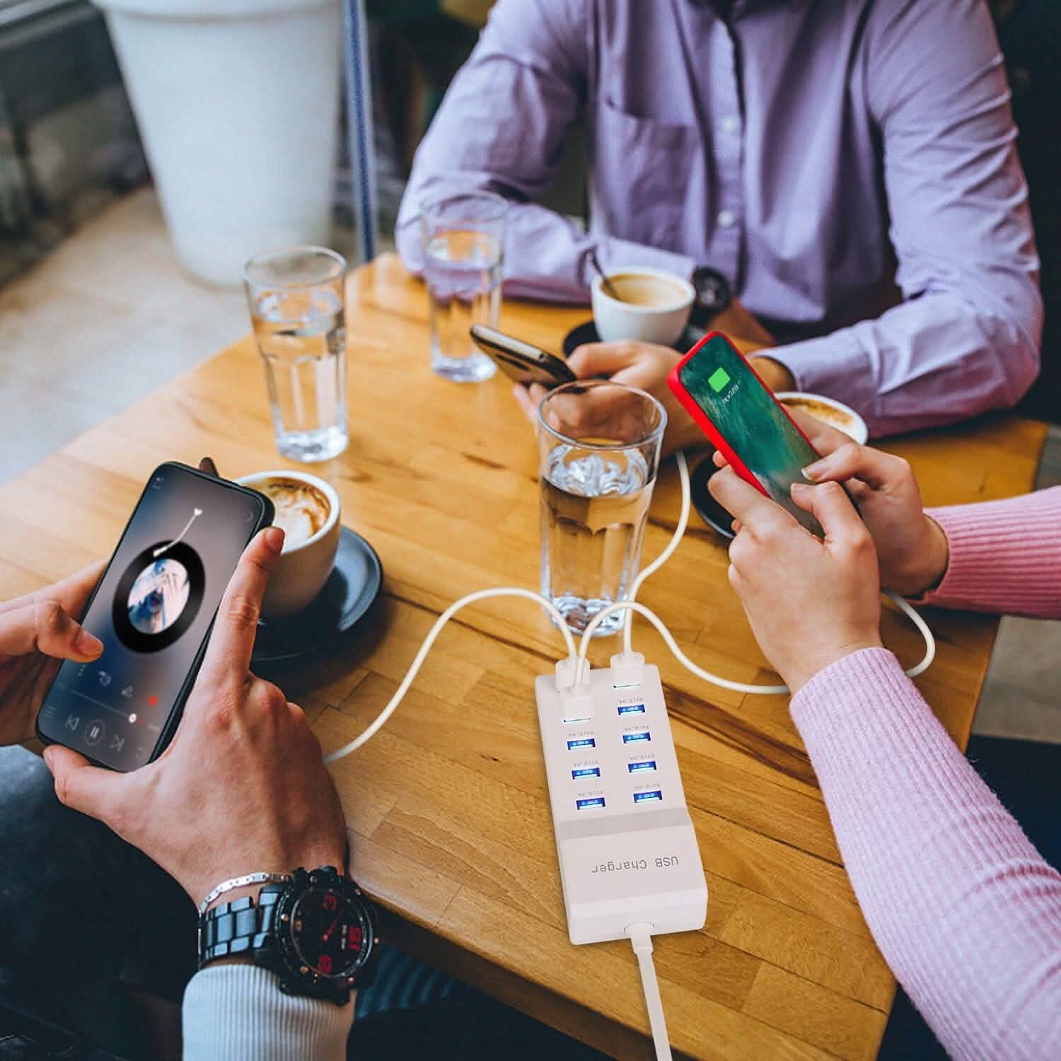 10-Ports 50W USB Wall Fast Charging Power Adapter Mobile Accessories - Tophatter Daily Deals