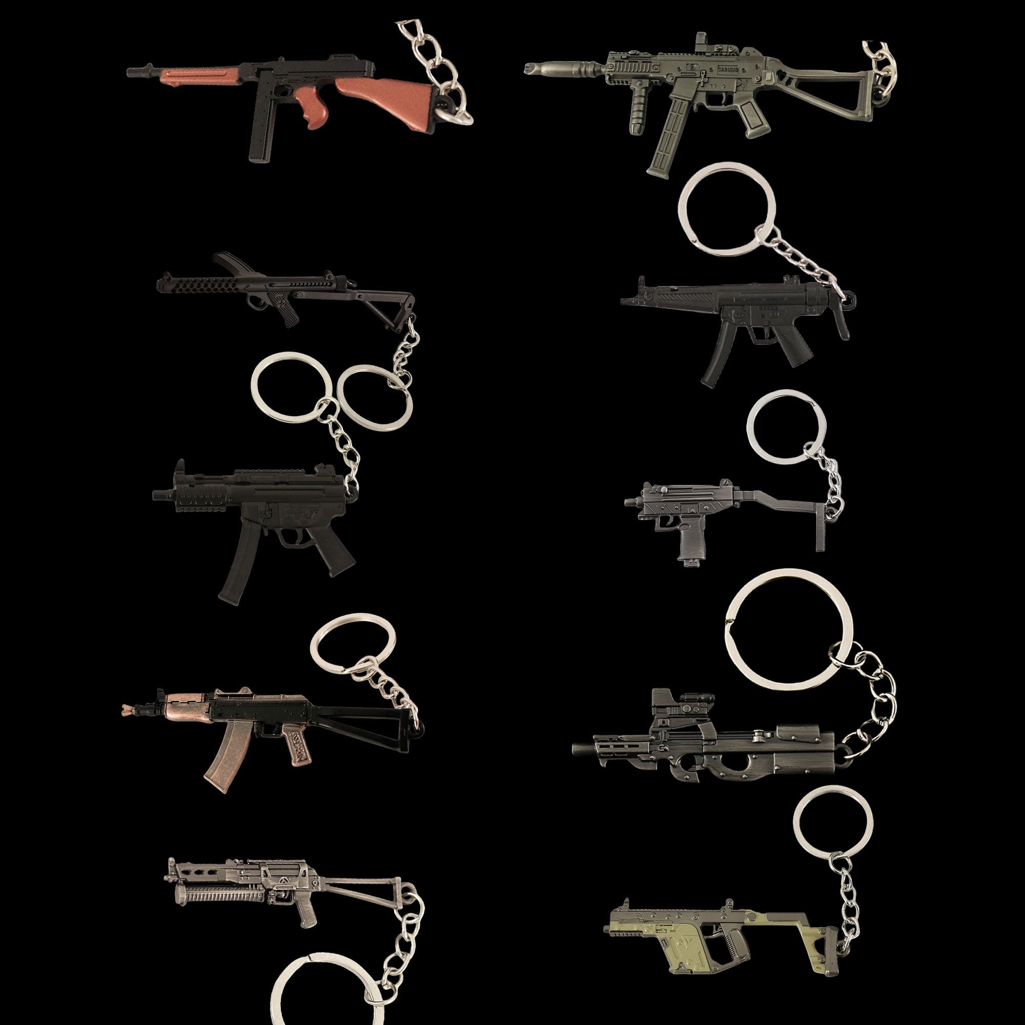 10 in 1 World Famous Submachine Gun SMG Keychain 10 in 1 Pack - Tophatter Daily Deals