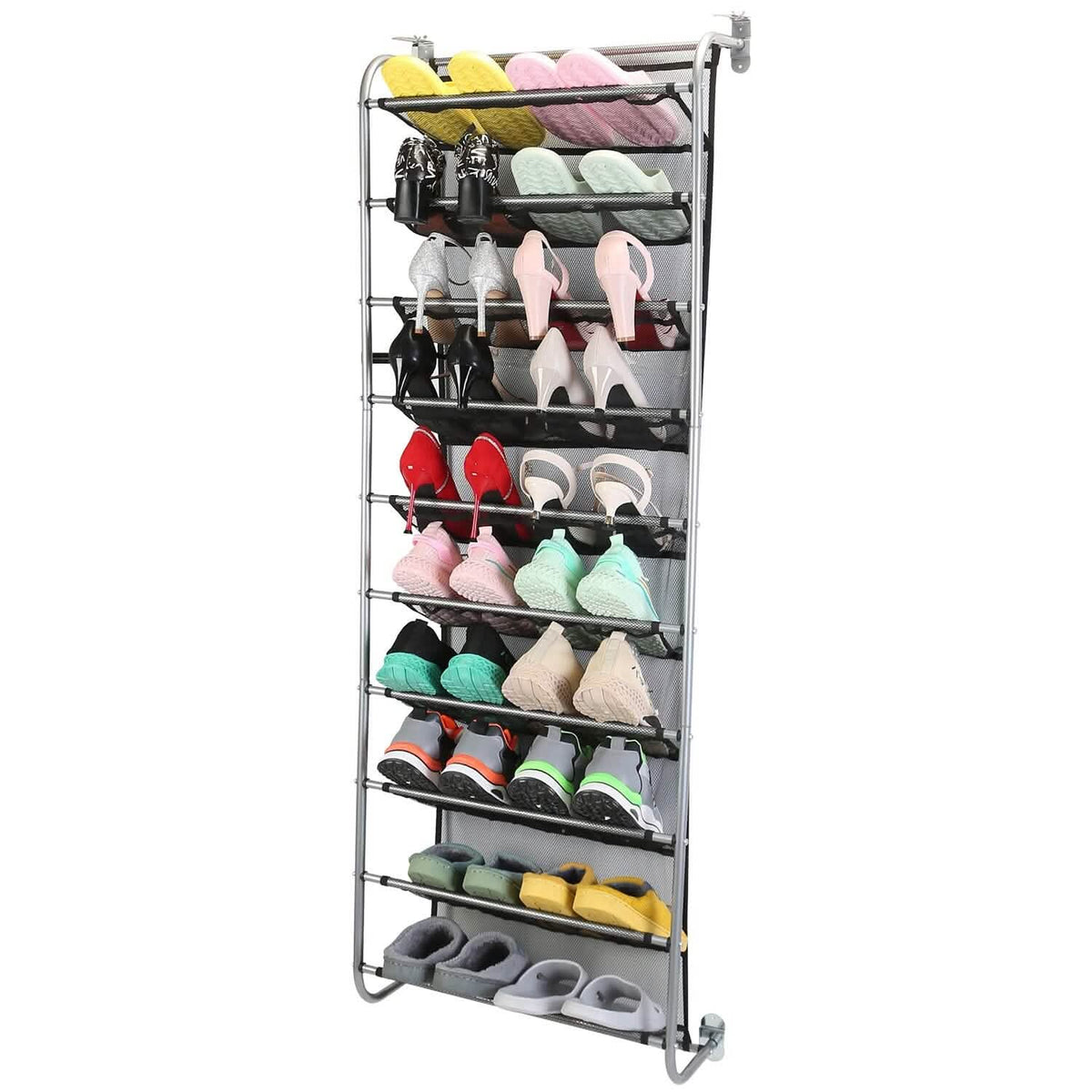 10-Tier Over the Door Shoe Rack Organizer Holder Hanging Storage Shelf Storage & Organization - Tophatter Daily Deals