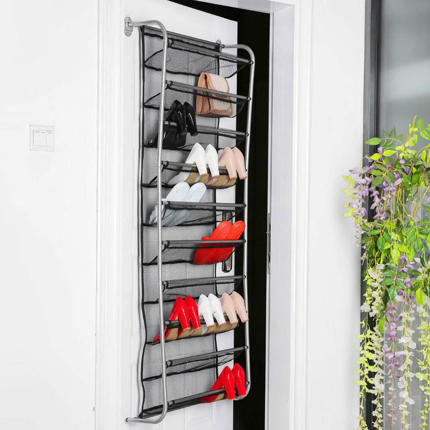 10-Tier Over the Door Shoe Rack Organizer Holder Hanging Storage Shelf Storage & Organization - Tophatter Daily Deals