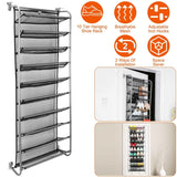 10-Tier Over the Door Shoe Rack Organizer Holder Hanging Storage Shelf Storage & Organization - Tophatter Daily Deals