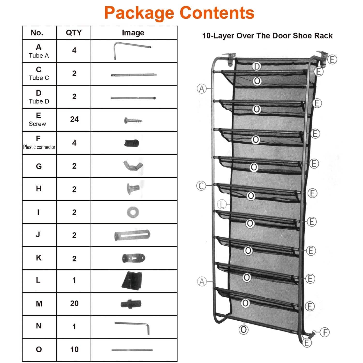 10-Tier Over the Door Shoe Rack Organizer Holder Hanging Storage Shelf Storage & Organization - Tophatter Daily Deals