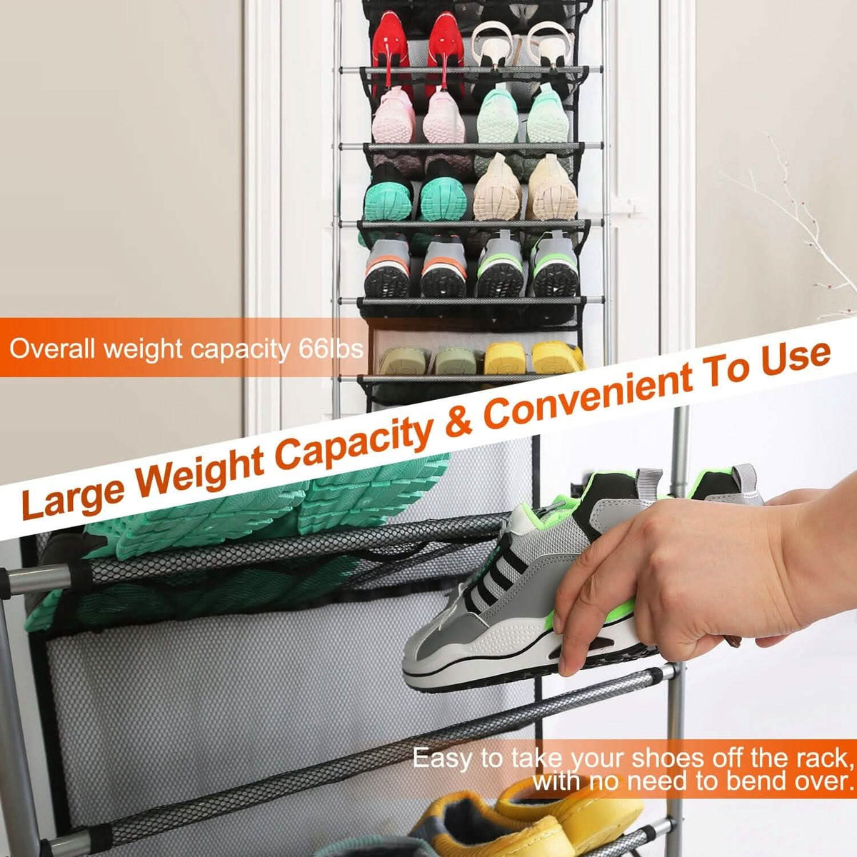 10-Tier Over the Door Shoe Rack Organizer Holder Hanging Storage Shelf Storage & Organization - Tophatter Daily Deals