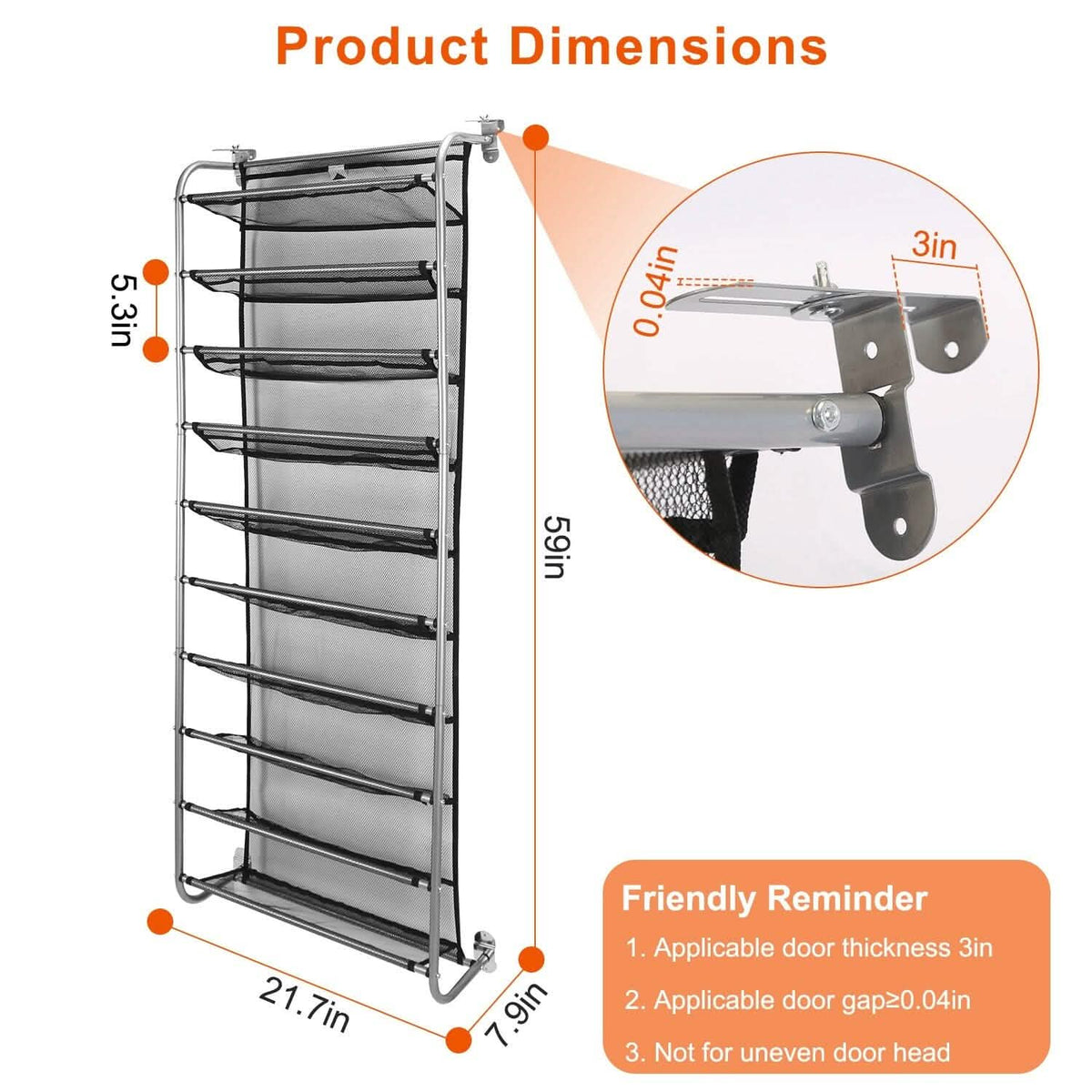 10-Tier Over the Door Shoe Rack Organizer Holder Hanging Storage Shelf Storage & Organization - Tophatter Daily Deals