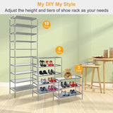 10-Tier Shoe Rack Shelves 27 Pairs Shoes Organizer Storage & Organization - Tophatter Daily Deals
