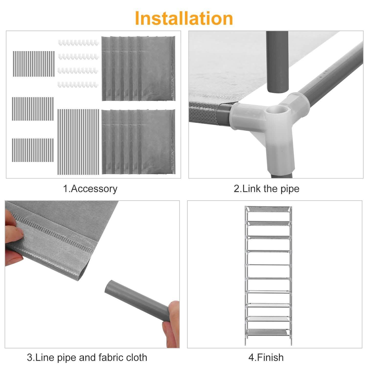 10-Tier Shoe Rack Shelves 27 Pairs Shoes Organizer Storage & Organization - Tophatter Daily Deals