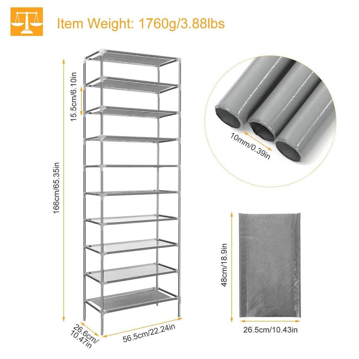 10-Tier Shoe Rack Shelves 27 Pairs Shoes Organizer Storage & Organization - Tophatter Daily Deals