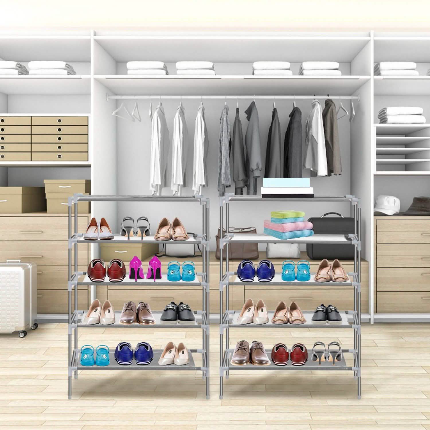 10-Tier Shoe Rack Shelves 27 Pairs Shoes Organizer Storage & Organization - Tophatter Daily Deals
