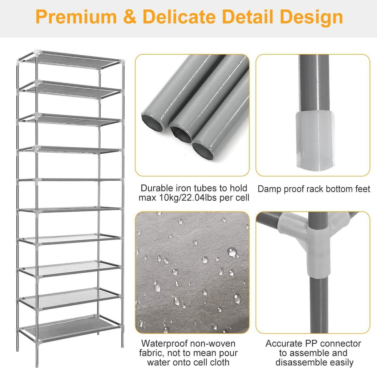 10-Tier Shoe Rack Shelves 27 Pairs Shoes Organizer Storage & Organization - Tophatter Daily Deals