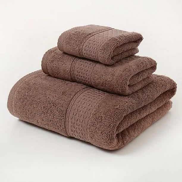 100% Cotton Premium Ring Spun Towel Set Coffee Bath - Tophatter Daily Deals