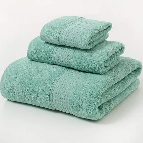 100% Cotton Premium Ring Spun Towel Set Green Bath - Tophatter Daily Deals