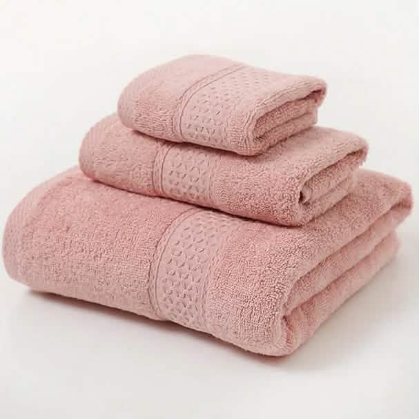 100% Cotton Premium Ring Spun Towel Set Pink Bath - Tophatter Daily Deals
