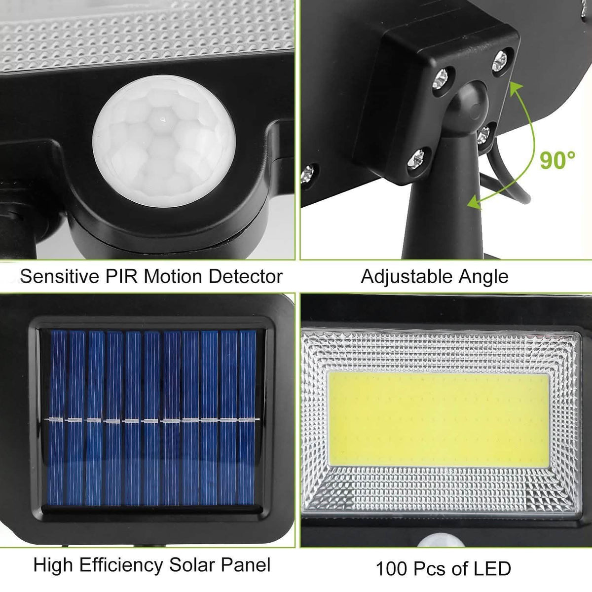 100 LED Solar Powered Wall Lights Outdoor Outdoor Lighting - Tophatter Daily Deals
