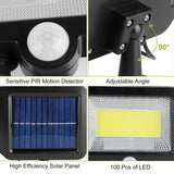 100 LED Solar Powered Wall Lights Outdoor Solar Outdoor Lights - Tophatter Daily Deals