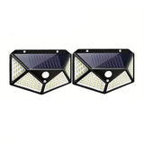 100-LED Solar Rechargeable Outdoor Light 2-Piece Solar Outdoor Lights - Tophatter Daily Deals