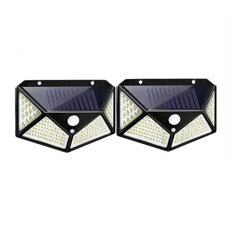 100-LED Solar Rechargeable Outdoor Light 2-Piece Solar Outdoor Lights - Tophatter Daily Deals