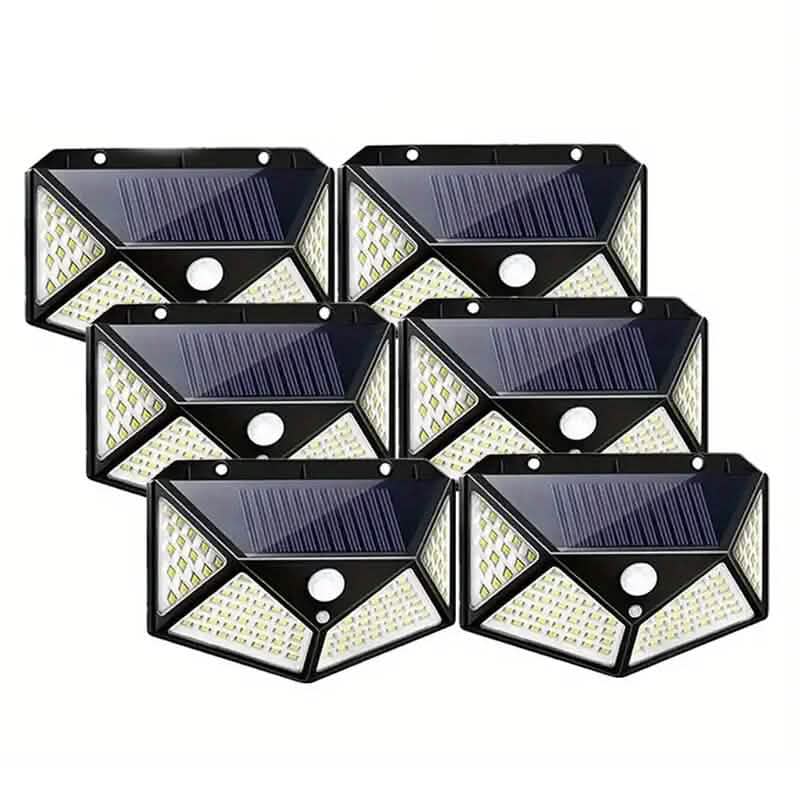 100-LED Solar Rechargeable Outdoor Light 6-Piece Solar Outdoor Lights - Tophatter Daily Deals