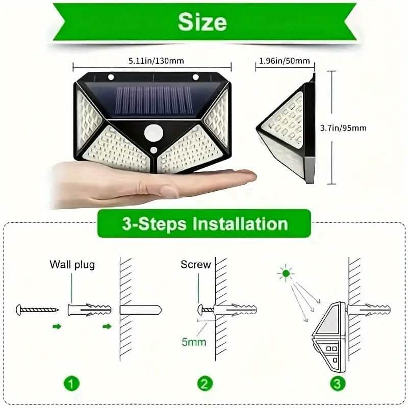 100-LED Solar Rechargeable Outdoor Light Solar Outdoor Lights - Tophatter Daily Deals