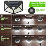 100 LED Solar Wall Light Outdoor Outdoor Lighting - Tophatter Daily Deals