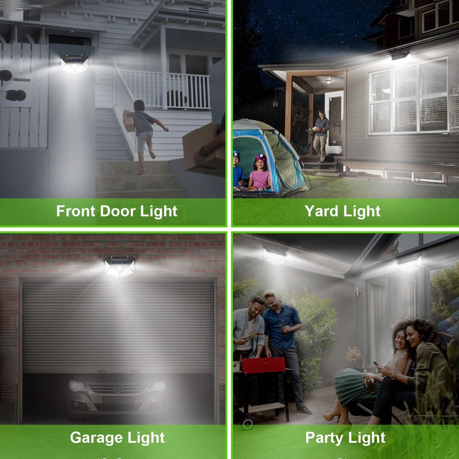 100 LED Solar Wall Light Outdoor Outdoor Lighting - Tophatter Daily Deals